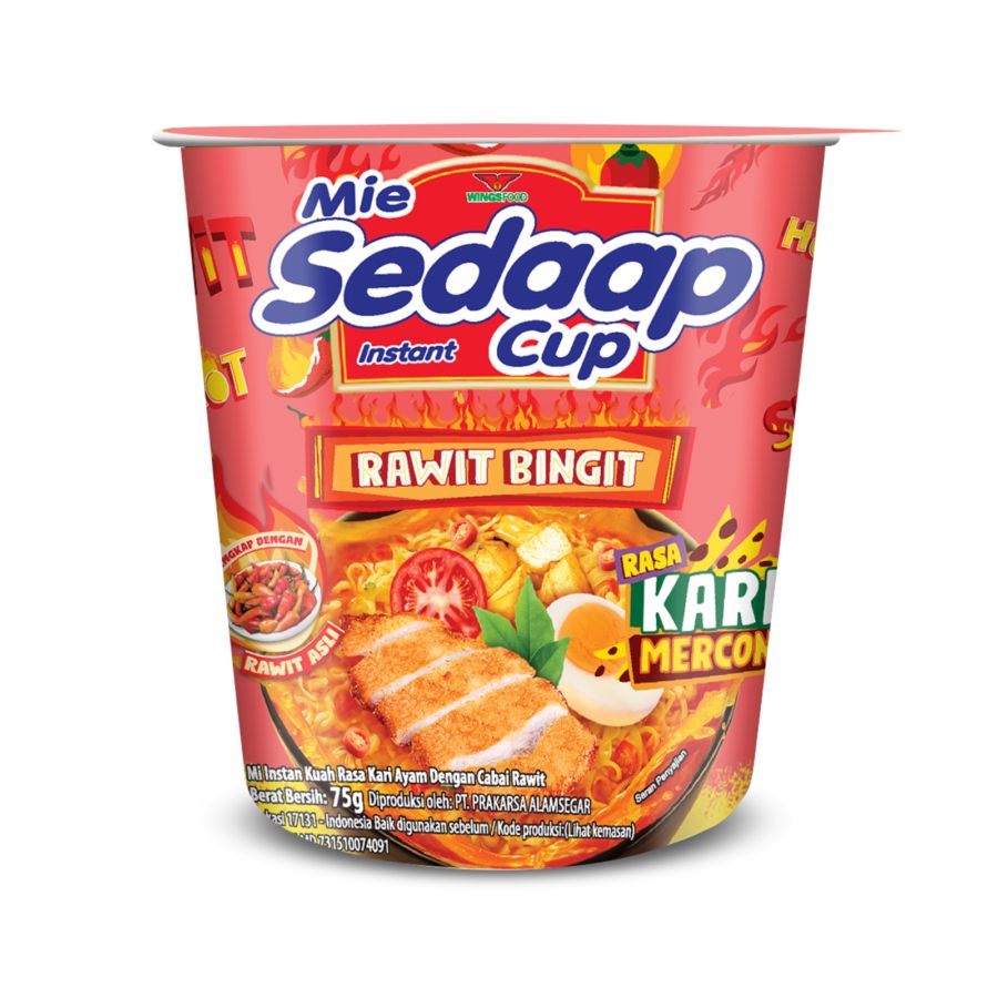 Mie sedap cup rawit bingit kari mercon