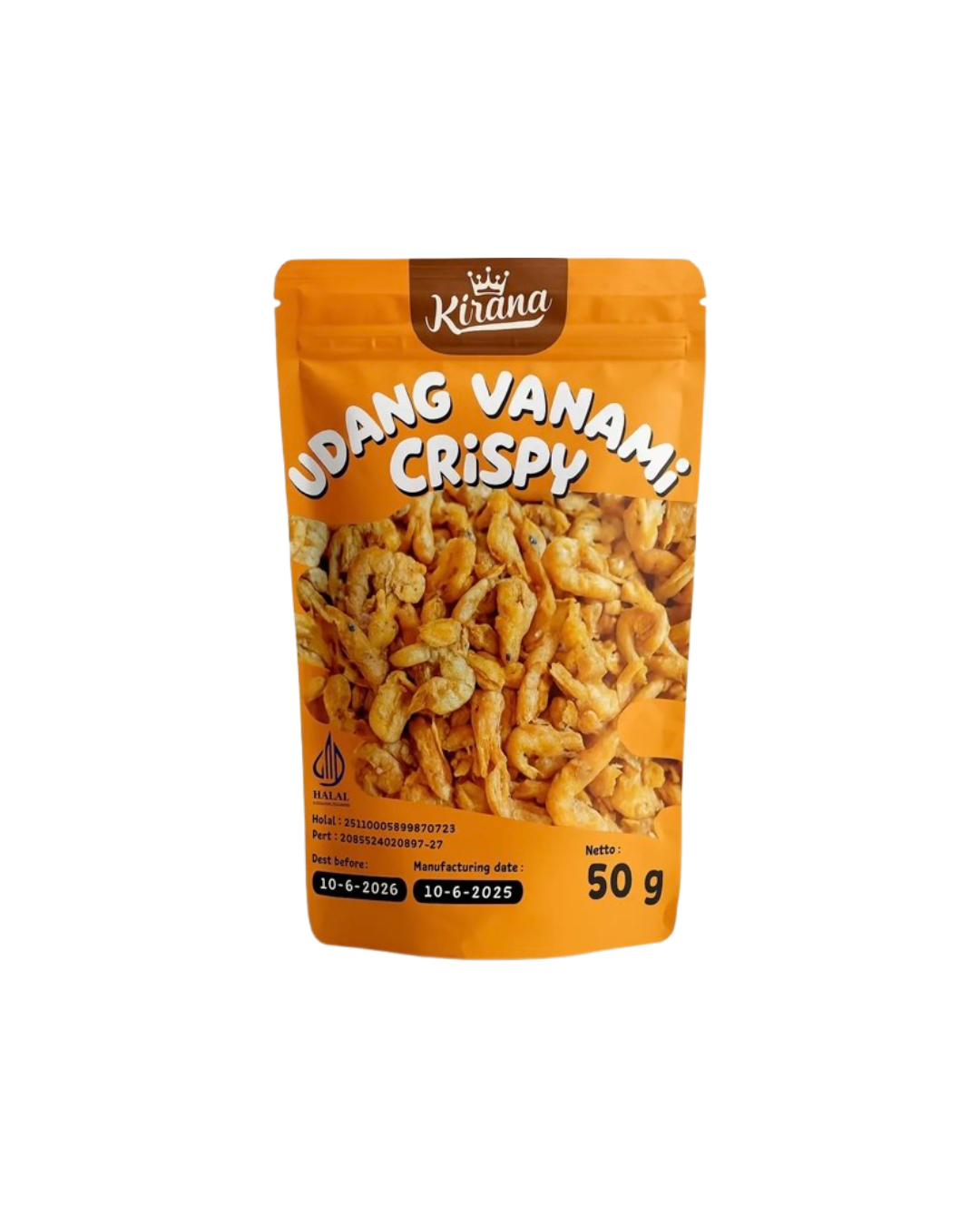 Kirana udang vanami crispy (crispy baby shrimps) 50g