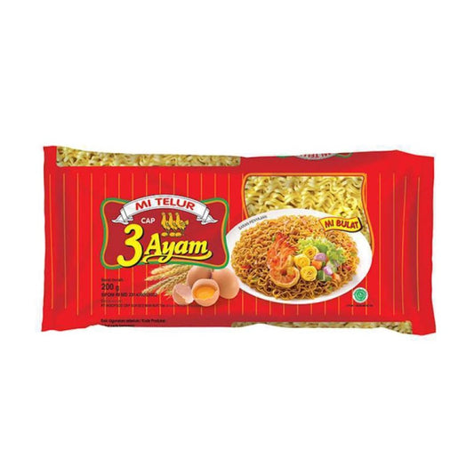 Mie Telur Cap 3 Ayam Bulat 200gr